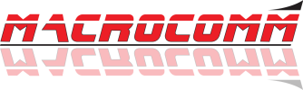 Macrocomm logo w reflection transparent